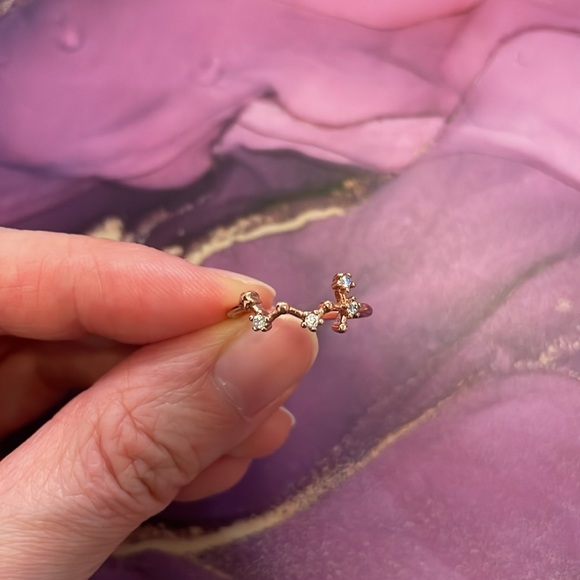 Scorpio star constellation rose gold ring - Picture 2 of 6
